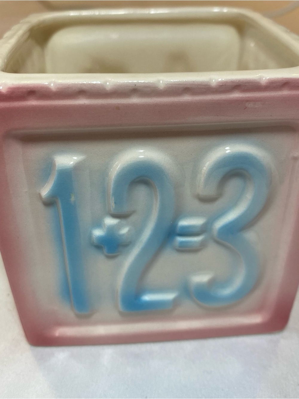 Vintage Ceramic Block Planter - Nursery Decor - Inarco Japan